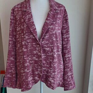 LOGO by Lori Goldstein Mini Camo French Terry Blazer Size Large Business Casual